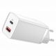 Baseus GaN 2 Lite Charger 65W (CCGAN2L-B02) - захранване за ел. мрежа за лаптопи, смартфони и таблети с 2xUSB-C изхода и с технология за бързо зареждане (бял) thumbnail
