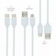 4smarts Basic Cable Set 25cm (4 Pieces) - комплект от кабели с USB-A, USB-C и Lightning конектори (4 броя) (25 см) (бял) thumbnail