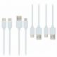 4smarts Basic Cable Set 25cm (4 Pieces) - комплект от кабели с USB-A, USB-C и Lightning конектори (4 броя) (25 см) (бял) thumbnail 3