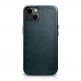iCarer Leather Oil Wax MagSafe Case - кожен (естествена кожа) кейс с MagSafe за iPhone 13 (син) thumbnail