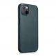 iCarer Leather Oil Wax MagSafe Case - кожен (естествена кожа) кейс с MagSafe за iPhone 13 (син) thumbnail 7
