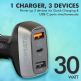 Promate Scud-C30 Dual USB and USB-C Car Charger 30W QC 3.0 - зарядно за кола с 2 USB изхода и USB-C изход и QuickCharge 3.0 технология за бързо зареждане (черен) thumbnail 4
