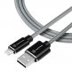 Tactical Fast Rope Kevlar USB Lightning MFi Cable - здрав кевларен кабел с въжена оплекта за Apple устройства с Lightning порт (200 см) (сив) thumbnail