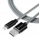 Tactical Fast Rope Kevlar USB Lightning MFi Cable - здрав кевларен кабел с въжена оплекта за Apple устройства с Lightning порт (100 см) (сив) thumbnail