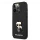 Karl Lagerfeld Ikonik Saffiano Leather Case - дизайнерски кожен кейс за iPhone 13 Pro Max (черен) thumbnail