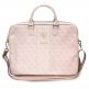 Guess 4G Metal Logo Laptop Bag - луксозна дизайнерска чанта с дръжки и презрамка за преносими компютри до 16 инча (розов) thumbnail