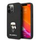 Karl Lagerfeld Ikonik Saffiano Leather Case - дизайнерски кожен кейс за iPhone 13 Pro (черен) thumbnail
