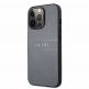 Guess Saffiano PU Leather Hard Case - дизайнерски кожен кейс за iPhone 13 Pro Max (сив) thumbnail