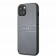 Guess Saffiano PU Leather Hard Case - дизайнерски кожен кейс за iPhone 13 (сив) thumbnail