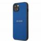 Guess Saffiano PU Leather Hard Case - дизайнерски кожен кейс за iPhone 13 (син) thumbnail