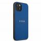 Guess Saffiano PU Leather Hard Case - дизайнерски кожен кейс за iPhone 13 (син) thumbnail 3