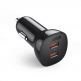 Choetech FCP Dual Quick Car Charger 40W - зарядно за кола с 2xUSB-C изхода с технология за бързо зареждане (черен) thumbnail 2