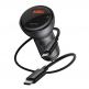 Baseus Digital Display PPS Dual Quick Car Charger 45W (TZCCBX-C0G) - зарядно за кола с USB и USB-C изход с технология за бързо зареждане и USB-C кабел (черен) thumbnail