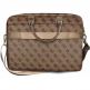 Guess PU 4G Metal Logo Computer Bag - луксозна дизайнерска чанта с дръжки и презрамка за преносими компютри до 16 инча (кафява) thumbnail 2