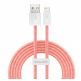 Baseus Dynamic Fast Charging Lightning to USB Cable 2.4A (CALD000507) - USB към Lightning кабел за Apple устройства с Lightning порт (200 см) (розов) thumbnail