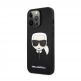 Karl Lagerfeld Saffiano Karl Head Leather Case - дизайнерски кожен кейс за iPhone 13 Pro Max (черен)  thumbnail