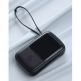Baseus Qpow Digital Display Power bank with Lightning cable 15W 10000mAh (PPQD-B02) - външна батерия 10000 mAh с вграден Lightning кабел и USB-C, USB-A и Lightning портове (бял) thumbnail 17