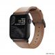 Nomad Strap Modern Slim Leather - кожена (естествена кожа) каишка за Apple Watch 38мм, 40мм, 41мм (бежов-черен) thumbnail 7