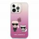 Karl Ikonik Karl and Choupette Case - дизайнерски кейс с висока защита за iPhone 13 Pro Max (розов)  thumbnail 2