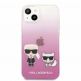 Karl Ikonik Karl and Choupette Case - дизайнерски кейс с висока защита за iPhone 13 (розов)  thumbnail 2