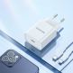 Dux Ducis Wall Charger USB-C 20W PD - захранване за ел. мрежа 20W с USB-C изход и технология за бързо зареждане (бял) thumbnail 3