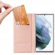 Dux Ducis Skin Pro Case - кожен калъф с поставка и отделение за кр. карти за Samsung Galaxy S22 Ultra (розов) thumbnail 2