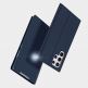 Dux Ducis Skin Pro Case - кожен калъф с поставка и отделение за кр. карти за Samsung Galaxy S22 Ultra (син) thumbnail 11