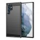 Carbon Soft Silicone TPU Protective Case - силиконов (TPU) калъф за Samsung Galaxy S22 Ultra (черен) thumbnail