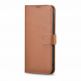 iCarer Haitang Leather Wallet Case - кожен (естествена кожа) калъф, тип портфейл за Samsung Galaxy S22 Ultra (кафяв) thumbnail 8