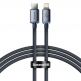 Baseus Crystal Shine USB-C to Lightning Cable PD 20W (CAJY000201) - USB-C към Lightning кабел за Apple устройства с Lightning порт (120 см) (черен) thumbnail