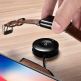 iCarer Leather 2 in 1 Wireless Charger 10W - поставка (пад) за безжично зареждане на Qi съвместими устройства и зареждане на Apple Watch (кафяв)  thumbnail 7
