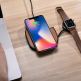 iCarer Leather 2 in 1 Wireless Charger 10W - поставка (пад) за безжично зареждане на Qi съвместими устройства и зареждане на Apple Watch (кафяв)  thumbnail 8