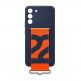 Samsung Silicone Cover With Strap EF-GS901TNEGWW - оригинален силиконов кейс с ластик против изпускане за Samsung Galaxy S22 (тъмносин) thumbnail