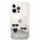 Karl Lagerfeld Liquid Glitter Karl & Choupette Case - дизайнерски кейс с висока защита за iPhone 13 Pro Max (прозрачен-сребрист) thumbnail 2