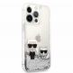 Karl Lagerfeld Liquid Glitter Karl & Choupette Case - дизайнерски кейс с висока защита за iPhone 13 Pro Max (прозрачен-сребрист) thumbnail 3
