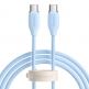 Baseus Jelly USB-C to USB-C Cable 100W - кабел с бързо зареждане за устройства с USB-C порт (200 см) (светлосин) thumbnail