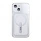 Baseus Crystal Magnetic Glass Case With a Bracket - хибриден удароустойчив кейс с MagSafe и вградена поставка за iPhone 13 (прозрачен) thumbnail