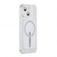 Baseus Crystal Magnetic Glass Case With a Bracket - хибриден удароустойчив кейс с MagSafe и вградена поставка за iPhone 13 (прозрачен) thumbnail 7