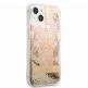 Guess Liquid Glitter Flower Case - дизайнерски кейс с висока защита за iPhone 13 mini (златист) thumbnail 3