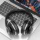 Ausdom Active Noise Cancelling Wireless Over-Ear Headphones - безжични блутут слушалки с микрофон за мобилни устройства с Bluetooth (черен-червен) thumbnail 8
