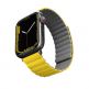 Uniq Revix Silicone Magnetic Strap - двулицевва магнитна силиконова каишка за Apple Watch 42мм, 44мм, 45мм (жълт-сив) thumbnail 3
