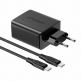 Acefast A13 PD 65W Charger - захранване за ел. мрежа за лаптопи, смартфони и таблети с 2XUSB-C и USB-A изходи и USB-C към USB-C кабел (черен) thumbnail 5