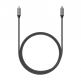 Satechi USB4 USB-C to USB-C Cable, 8K, 100W, 40Gbps - здрав USB4 кабел с въжена оплетка за устройства с USB-C порт (80 см) (черен) thumbnail