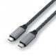 Satechi USB4 USB-C to USB-C Cable, 8K, 100W, 40Gbps - здрав USB4 кабел с въжена оплетка за устройства с USB-C порт (25 см) (черен) thumbnail 4