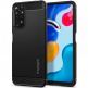 Spigen Rugged Armor Case - тънък качествен силиконов (TPU) калъф за Xiaomi RedMi Note 11, Note 11S (черен) thumbnail