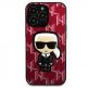 Karl Lagerfeld Monogram Ikonik Case - дизайнерски кожен кейс за iPhone 13 Pro Max (червен) thumbnail 2