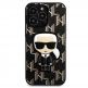 Karl Lagerfeld Monogram Ikonik Case - дизайнерски кожен кейс за iPhone 13 Pro Max (черен) thumbnail 6