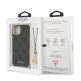 Guess 4G Charms Collection Hard Case - дизайнерски кожен кейс за iPhone 13 (сив) thumbnail 6
