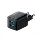 Joyroom Dual USB Wall Chager 4.8A - захранване за ел. мрежа с два USB-A изхода за мобилни устройства (черен) thumbnail