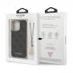 Guess 4G Charms Collection Hard Case - дизайнерски кожен кейс за iPhone 13 Pro (сив) thumbnail 2